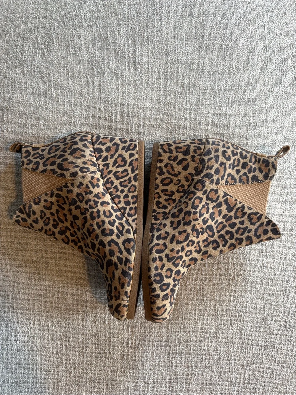 Toms Leopard Print Wedge Ankle Boots - Brown/Black
